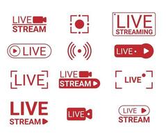 Live stream Vector tv news banner interface, Video broadcast online sign