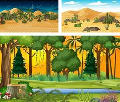 Different nature horizontal scenes vector