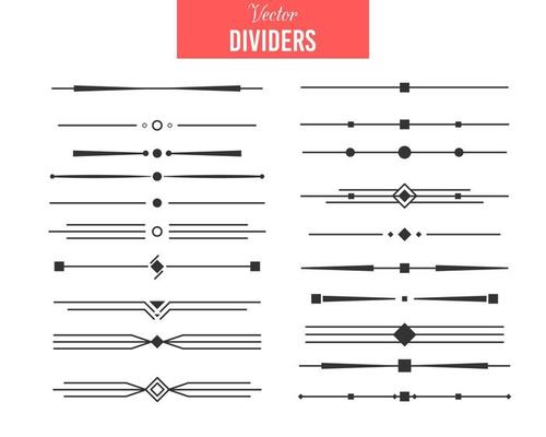 Dividers Vector set of calligraphic design