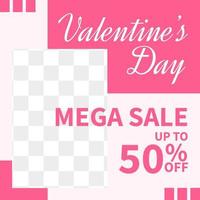 Creative Valentine's day sale banner concept for social media post template design vector