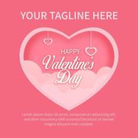 Greeting card Happy valentine's day background, Romantic quote postcard, card, invitation, banner template design vector