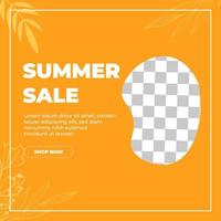 Modern abstract summer sale banner for social media post template design, good for your online promotion vector