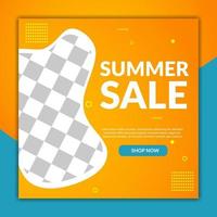 Modern abstract summer sale banner for social media post template design, good for your online promotion vector