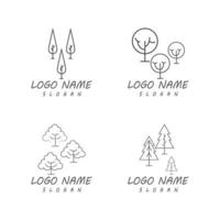 árbol, línea, logotipo, plantilla, vector, símbolo, naturaleza vector