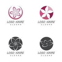 Beauty plumeria icon flowers design illustration Template vector