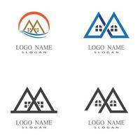 diseño de logotipos inmobiliarios, inmobiliarios y de construcción vector