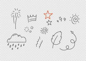 Vector hand drawn doodle style elements isolated. Vector elements for design