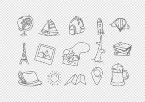 Vector hand drawn doodle style elements isolated