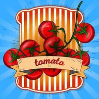 Label illustration of a sprig of tomatoes vector