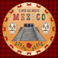 diseño de ilustración sobre el tema mexicano de la celebración del cinco de mayo vector