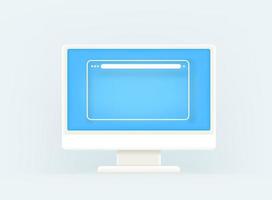 Modern computer monitor with empty browser window vector