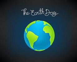 The Earth Day. Cute Earth in space vector