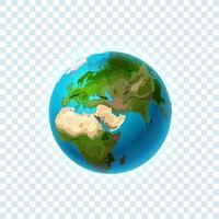 Realistic Earth isolated on transparent background vector