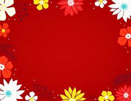 Spring vector background with color flowers