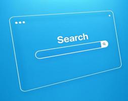 Simple flat browser window with search input in perspective vector