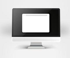 Modern computer with blank web browser window vector