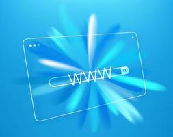 Simple internet browser window with explotion in perspective vector