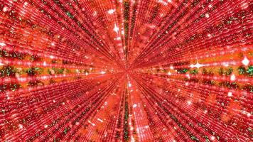 3D illustration of tunnel with colorful light particles photo