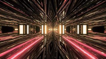 Dynamic 3d illustration of geometrical patterns and lights photo