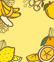 Fondo de frutas de verano con espacio de copia de texto. plantilla de banner de vector