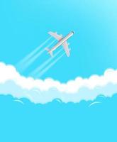 Modern aircraft flying in a sky. Travel concept vector