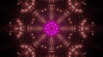 Fractal geometric pattern in neon colors 3d illustration photo