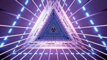 Ilustración 3d del túnel del triángulo violeta foto