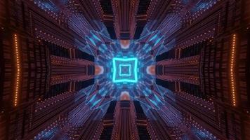 Abstract database storage with neon illumination 3d illustration photo