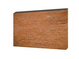 Red brick wall isolated on white background photo