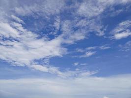 Blue sky background with white clouds photo