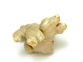 Fresh ginger isolated on white background photo