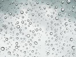 Water droplets on glass after rain photo