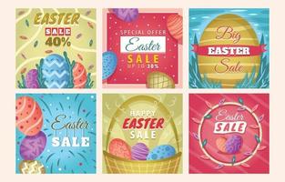 Easter Sale Template Design for Social Media Post vector