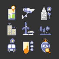 colección de iconos de ciudad inteligente vector