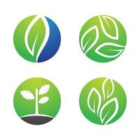 conjunto de ilustraciones de imágenes de logotipo de ecología vector