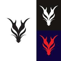 conjunto de imágenes de logo de cabeza de dragón vector