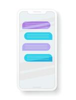 Vector template of modern smartphone with chat balloons