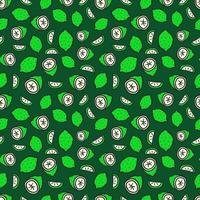 Seamless pattern with green limes vector