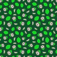 Seamless pattern with green limes vector