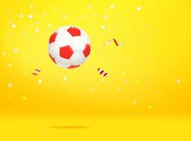 Soccer ball with confetti. The winner concept vector