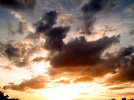 Orange sunrise and clouds photo