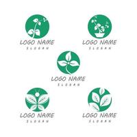 Leaf nature logo templates vector