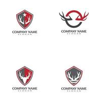 deer antler logo templates vector