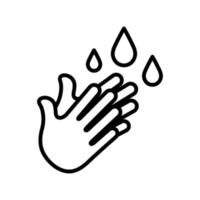 Hand wash flat line icon symbol. vector