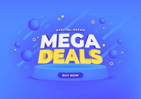 Mega deals sale banner background. vector