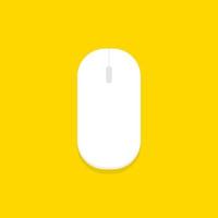 Simple wireless computer mouse. Computer mouse icon on yellow background. vector