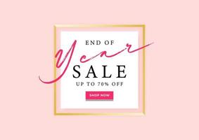 End of year sale banner template with lettering. vector