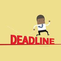 African businessman jumps over deadline.