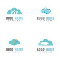 Cloud technology logo templates vector