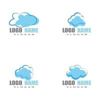 Cloud technology logo templates vector